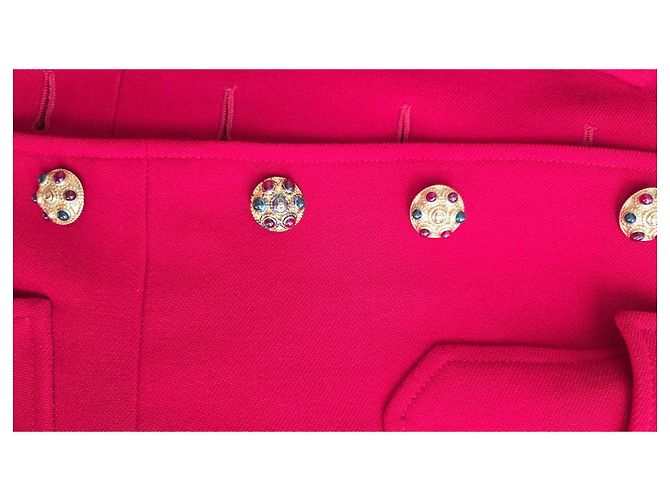 Chanel 1996 Red Wool Jacket with Gripoix Buttons - view 18