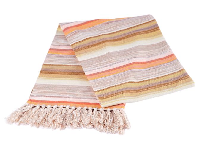 Sciarpa in lana a righe multicolore Missoni con frange Arancione - vista 2