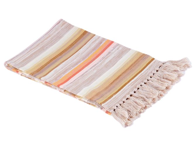Sciarpa in lana a righe multicolore Missoni con frange Arancione - vista 3