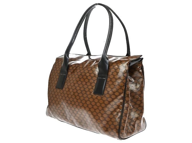 Céline Tote Celine Fold Over in vinile Marrone - vista 4