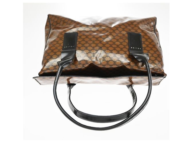 Céline Tote Celine Fold Over in vinile Marrone - vista 7