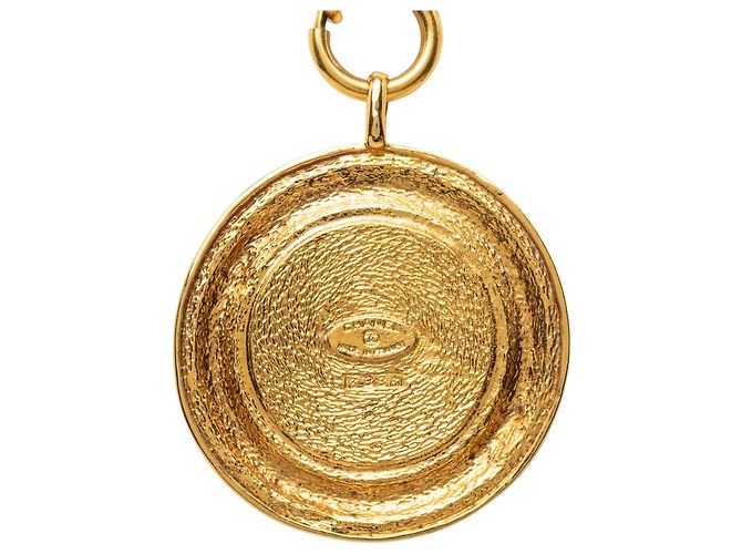 Collana con pendente a medaglione Rue Cambon Chanel placcata oro D'oro - vista 3