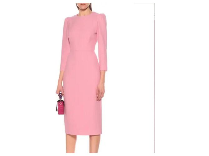 Vestido sheath Veronica Beard rosa con mangas abullonadas - vista 4