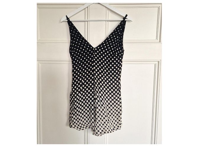 Zimmermann Polka Dot Romper Black White - view 2