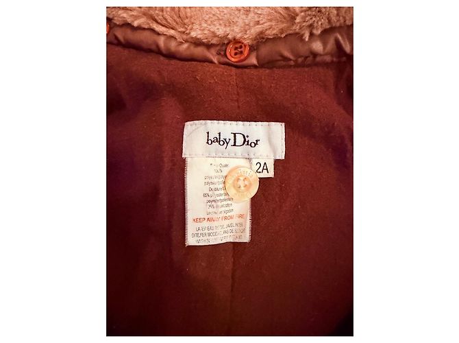 Baby Dior Combinaison Pilote Matelassée en Cuir Marron - vue 3
