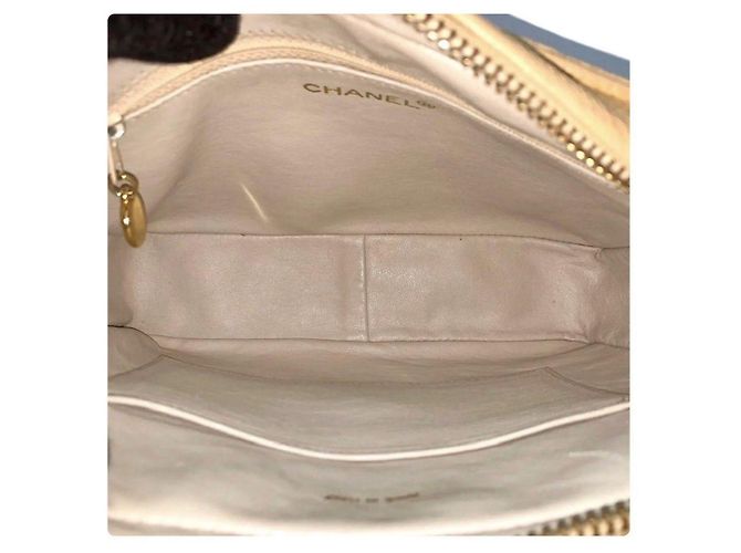 Chanel Bolsa Camera Bijoux Chevron Caviar Bege - vista 10