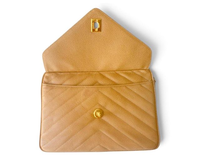 Chanel Bolsa Camera Bijoux Chevron Caviar Bege - vista 7