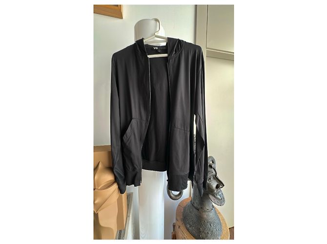Y3 Chaqueta con capucha Y-3 negra Negro - vista 2