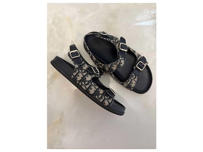 Sandali Christian Dior Oblique Monogram Nero Monogramma - vista 2
