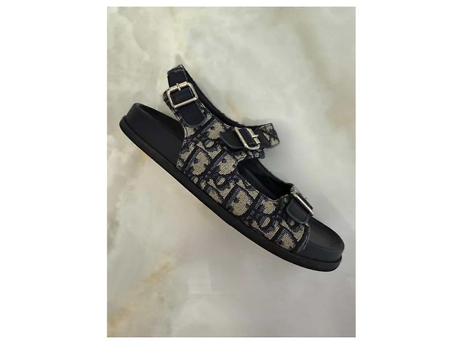 Sandali Christian Dior Oblique Monogram Nero Monogramma - vista 4