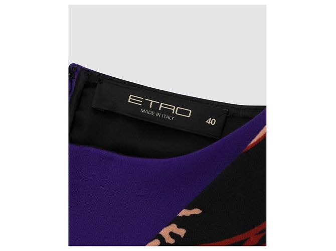 Abito senza maniche Etro stampa floreale multicolore Nero Porpora - vista 10