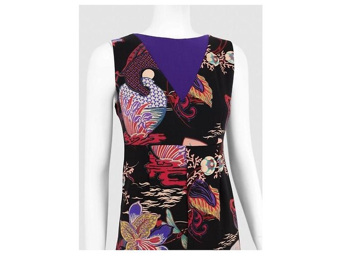 Abito senza maniche Etro stampa floreale multicolore Nero Porpora - vista 4