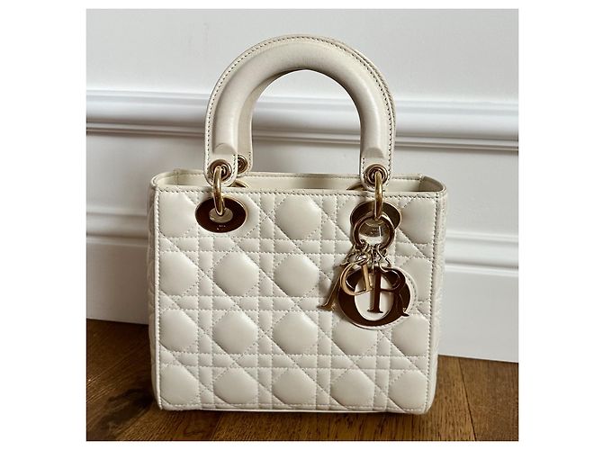 Borsa Christian Dior Lady Dior My ABCDior in pelle bianca Bianco - vista 2