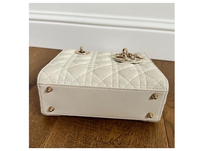 Borsa Christian Dior Lady Dior My ABCDior in pelle bianca Bianco - vista 4