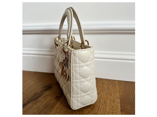 Borsa Christian Dior Lady Dior My ABCDior in pelle bianca Bianco - vista 5