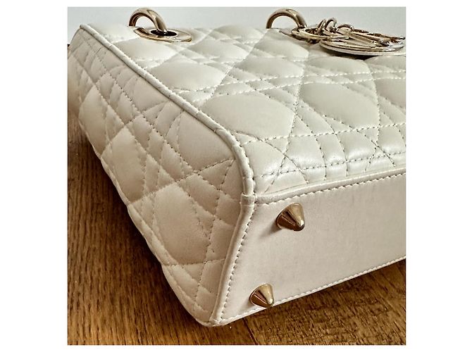 Borsa Christian Dior Lady Dior My ABCDior in pelle bianca Bianco - vista 6