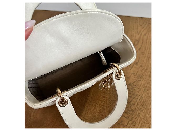 Borsa Christian Dior Lady Dior My ABCDior in pelle bianca Bianco - vista 9