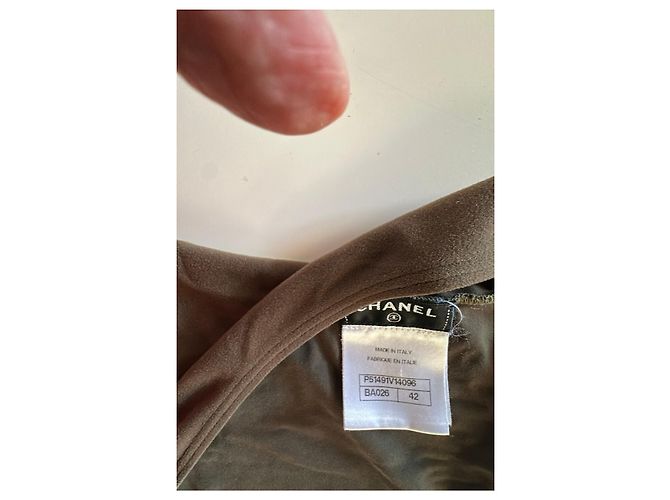 Chanel Einteiler-Badeanzug mit CC-Logo Knöpfen Braun - Ansicht 6