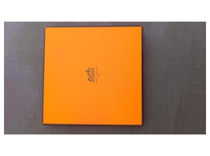 Hermès Cocotte de soie Seidentuch - Orange Origami Braun Weiß Metallisch - Ansicht 3