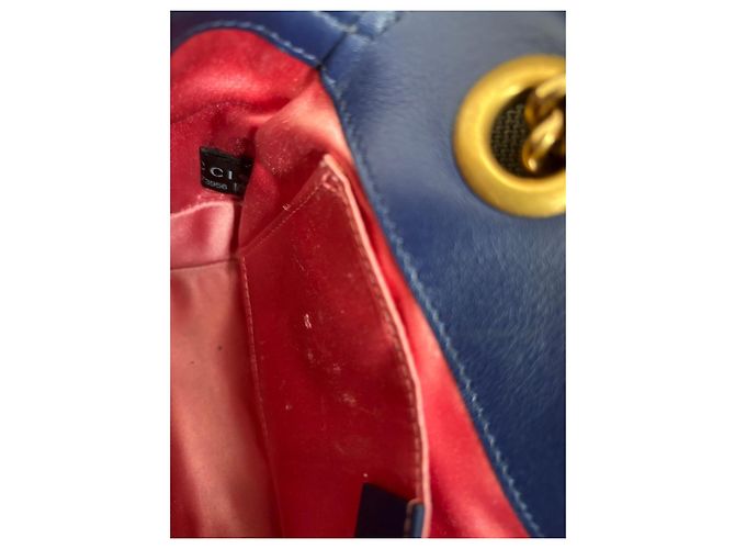Gucci Petit sac à bandoulière Marmont en velours bleu royal - vue 12
