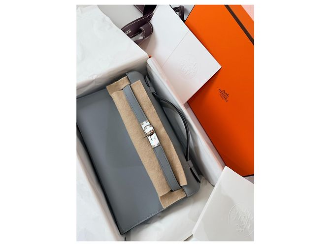 Hermès Kelly Sellier Borsa in pelle grigia Grigio - vista 2