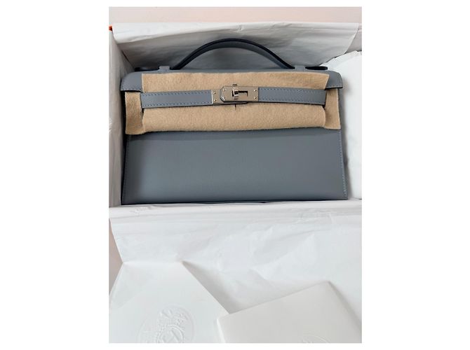 Hermès Kelly Sellier Borsa in pelle grigia Grigio - vista 3