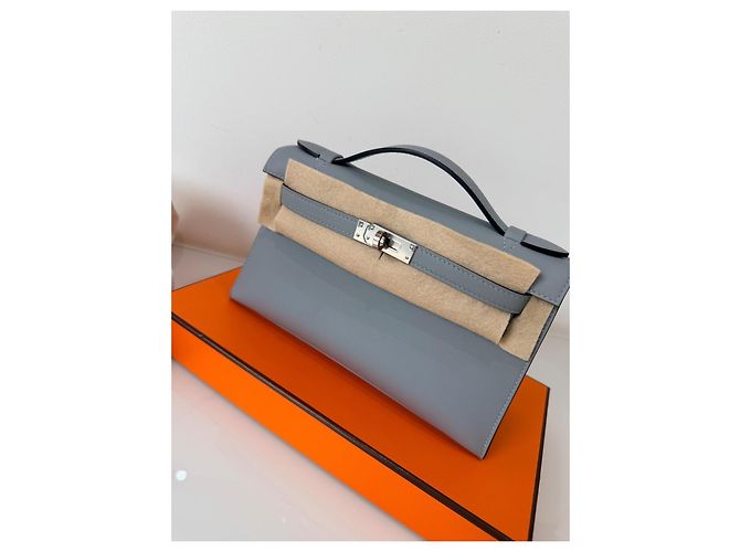 Hermès Kelly Sellier Borsa in pelle grigia Grigio - vista 4