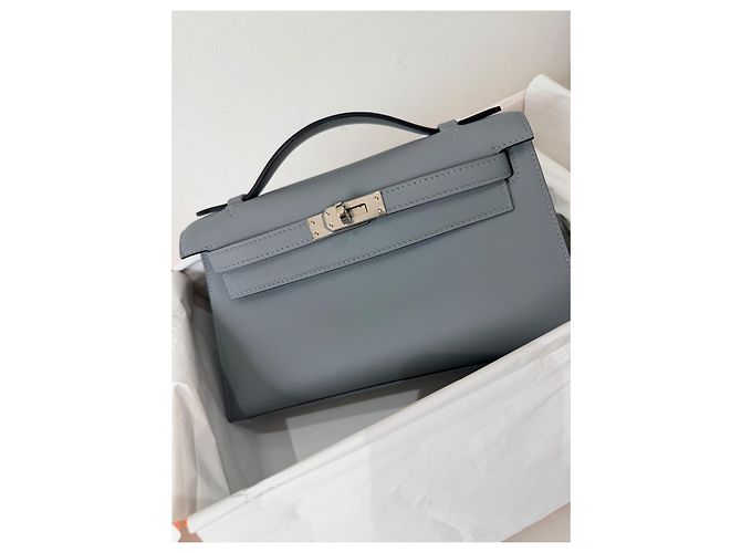 Hermès Kelly Sellier Borsa in pelle grigia Grigio - vista 8