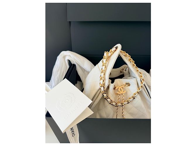 Chanel 19 Chanel 25 Sac Seau Cuir Caviar Blanc - vue 10