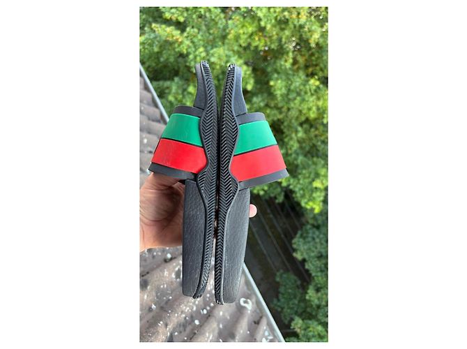 Sandali Slide Gucci Nero Rosso Verde - vista 13