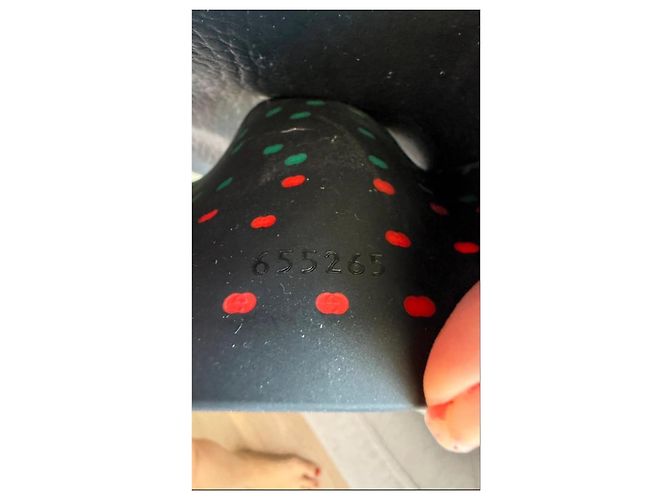 Sandali Slide Gucci Nero Rosso Verde - vista 9