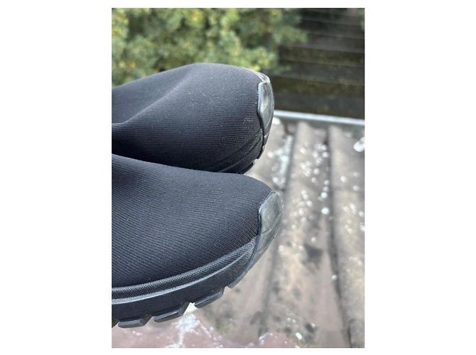 Sneaker a calzino Prada in tessuto nere Nero - vista 3