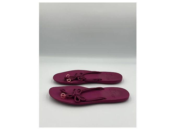 Autre Marque Infradito Dior in gomma Rosa Porpora - vista 4