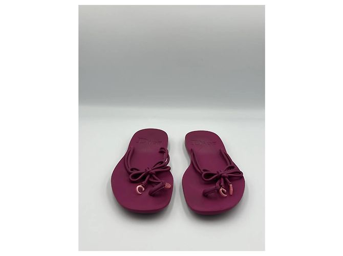 Autre Marque Infradito Dior in gomma Rosa Porpora - vista 5