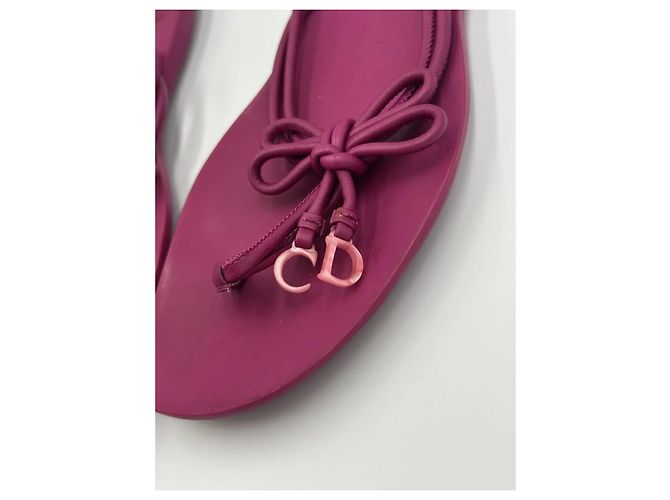 Autre Marque Infradito Dior in gomma Rosa Porpora - vista 8