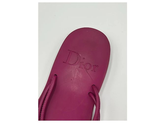 Autre Marque Infradito Dior in gomma Rosa Porpora - vista 9