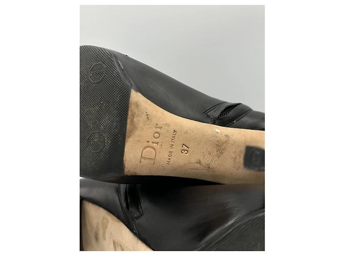 Christian Dior Stivaletti in pelle nera a punta Nero - vista 14