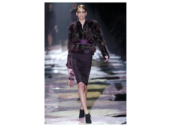 Botines de cuero plisado Gucci Marrón oscuro - vista 10