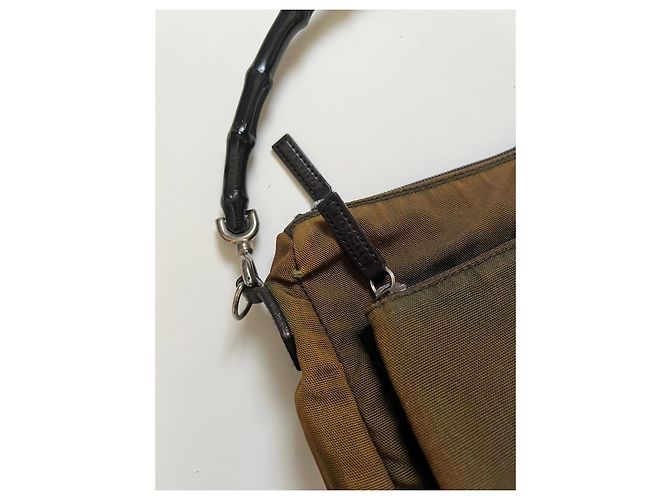 Borsa Gucci Bamboo in tela marrone - vista 2