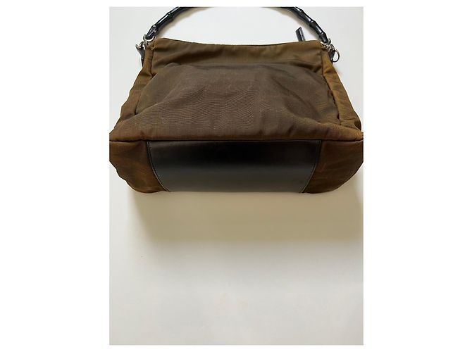 Borsa Gucci Bamboo in tela marrone - vista 6