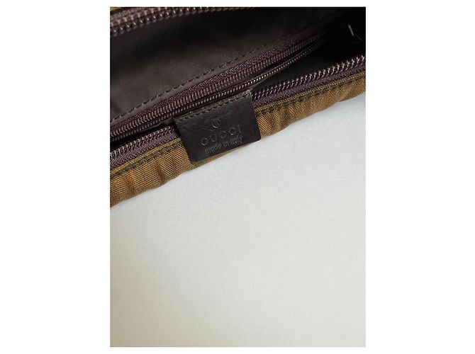 Borsa Gucci Bamboo in tela marrone - vista 8