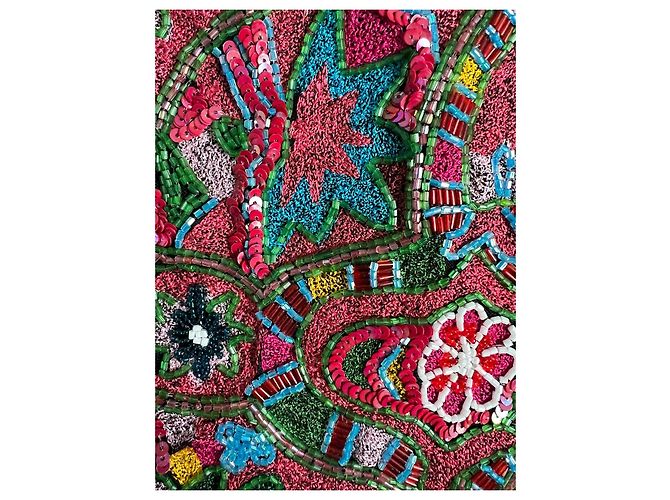 John Galliano Gilet a righe nere ornato da ricami e pizzo rosso Nero Multicolore D'oro - vista 6