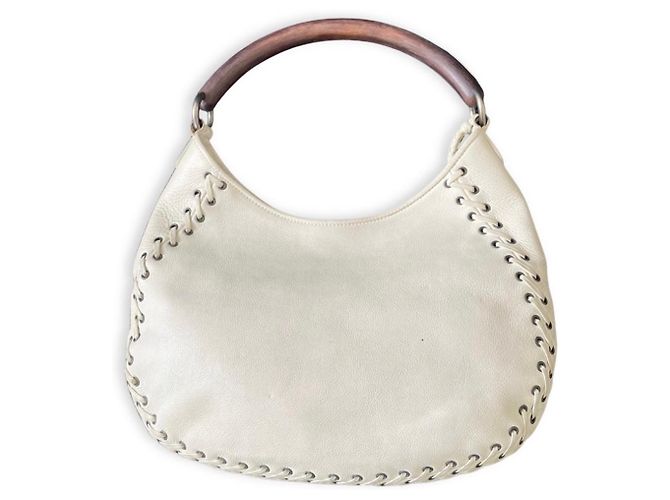 Christian Dior Borsa Dior Gipsy in pelle bianca Bianco - vista 2