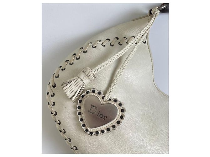 Christian Dior Borsa Dior Gipsy in pelle bianca Bianco - vista 4