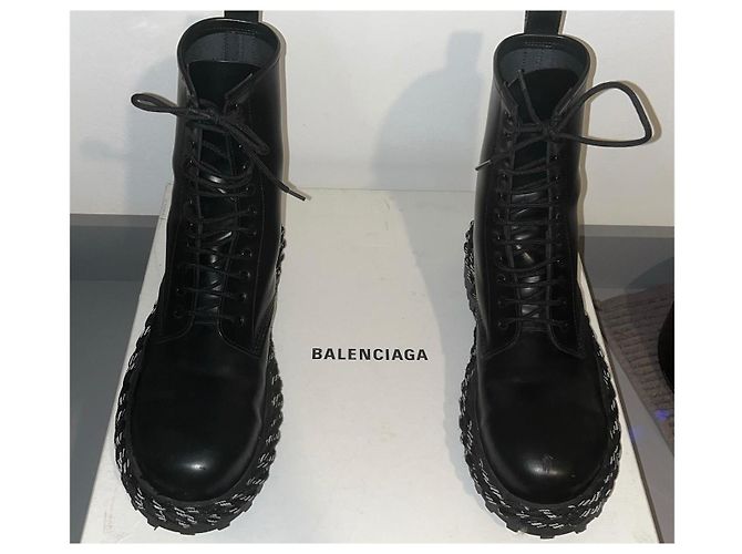 Balenciaga black leather boots - view 2