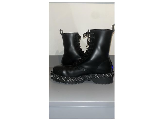 Balenciaga black leather boots - view 6