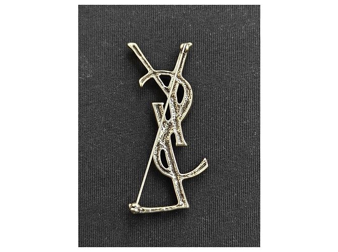 Spilla Yves Saint Laurent Cassandre effetto coccodrillo Silver hardware - vista 2