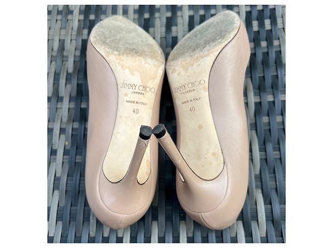 Décolleté in pelle con punta a spillo Jimmy Choo Beige - vista 10