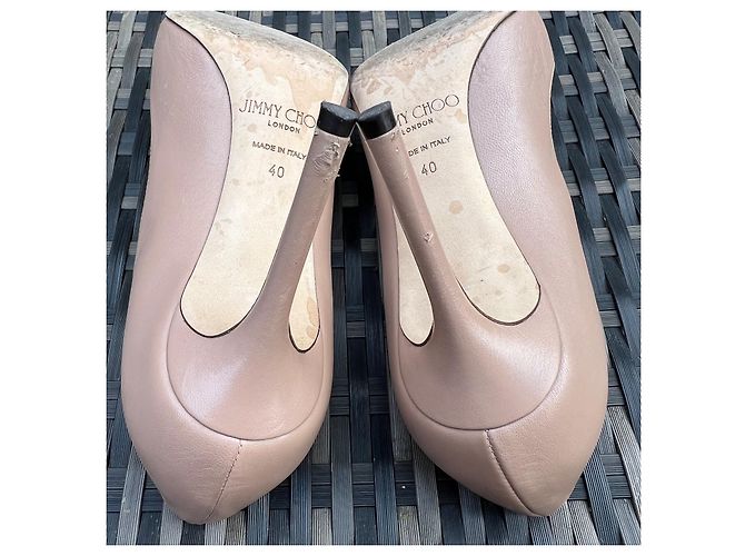 Décolleté in pelle con punta a spillo Jimmy Choo Beige - vista 11
