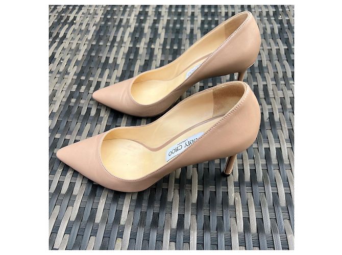 Décolleté in pelle con punta a spillo Jimmy Choo Beige - vista 3